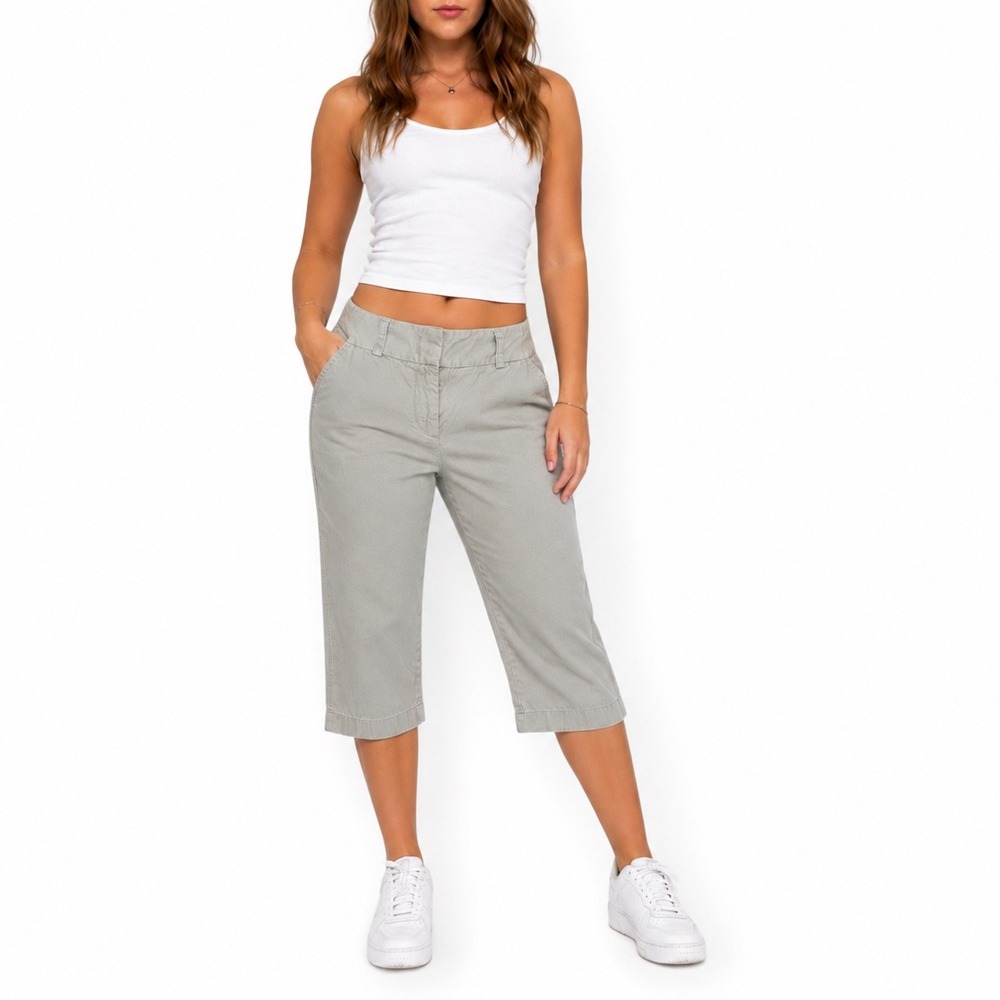 J.Crew Favorite Fit Chino Crop Pants 10P Khaki Cotton Capris Preppy Capri Shorts